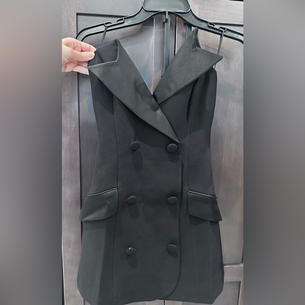 Bardot Black Strapless Tailored Dress NWT